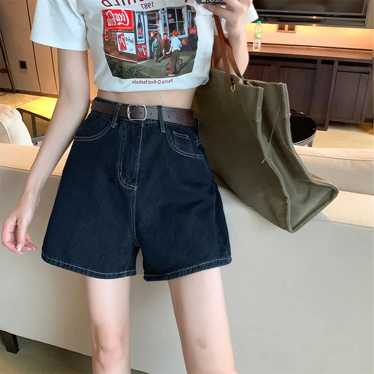 

Slimming High Waist Wide Leg Short Jeans Women's Summer Thin Denim Shorts Trendy A-Line Hot Girl Fat MM Casual Fashionable