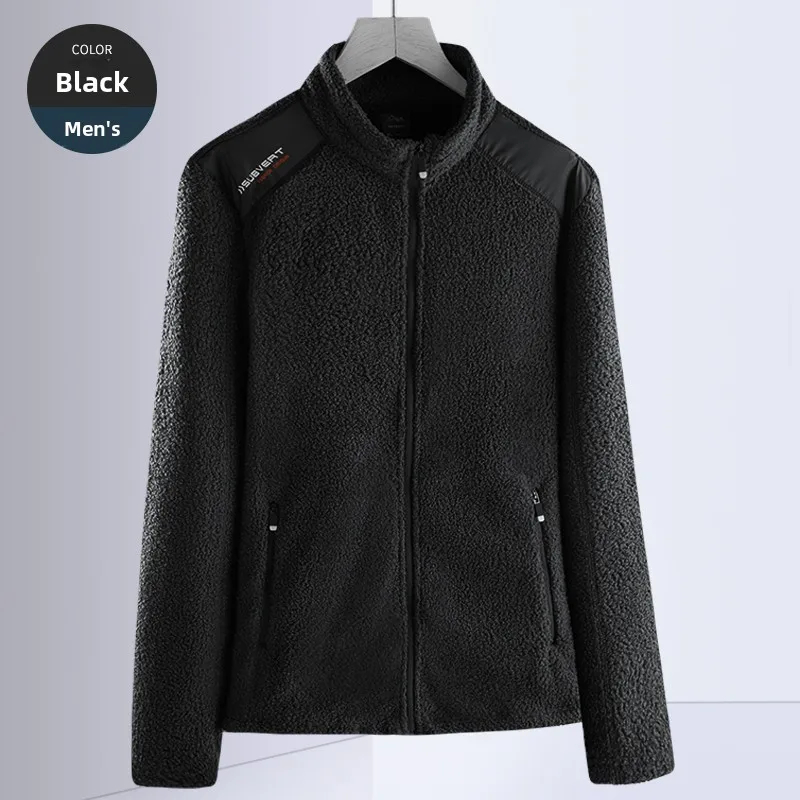 

Теплая флисовая спортивная куртка для активного отдыха, мужская и женская, с воротником-стойкой, на молнии, для пар, осенне-зимняя, из плюшевого вельвета