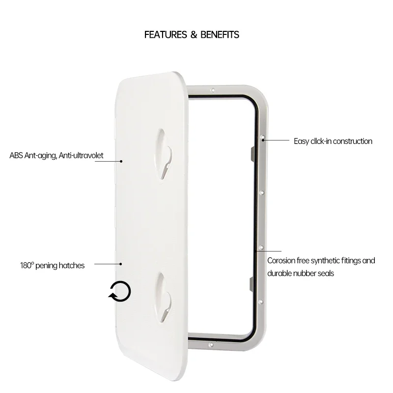 SEAFLO 24x14 Inch ABS Deck Hatch Cover Waterproof, Anti-UV, Non-Skid Inspection Access for Marine Boat Yacht RV.escotilla Barco