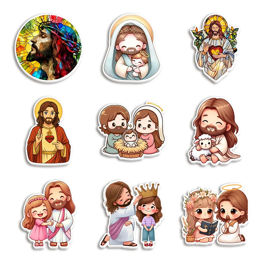 10pcs/lot Jesus God Religious Belief Resin Planar Transparent Glitter Acrylic Flatback for Badge Hair Bow Keychain Pendant Bro