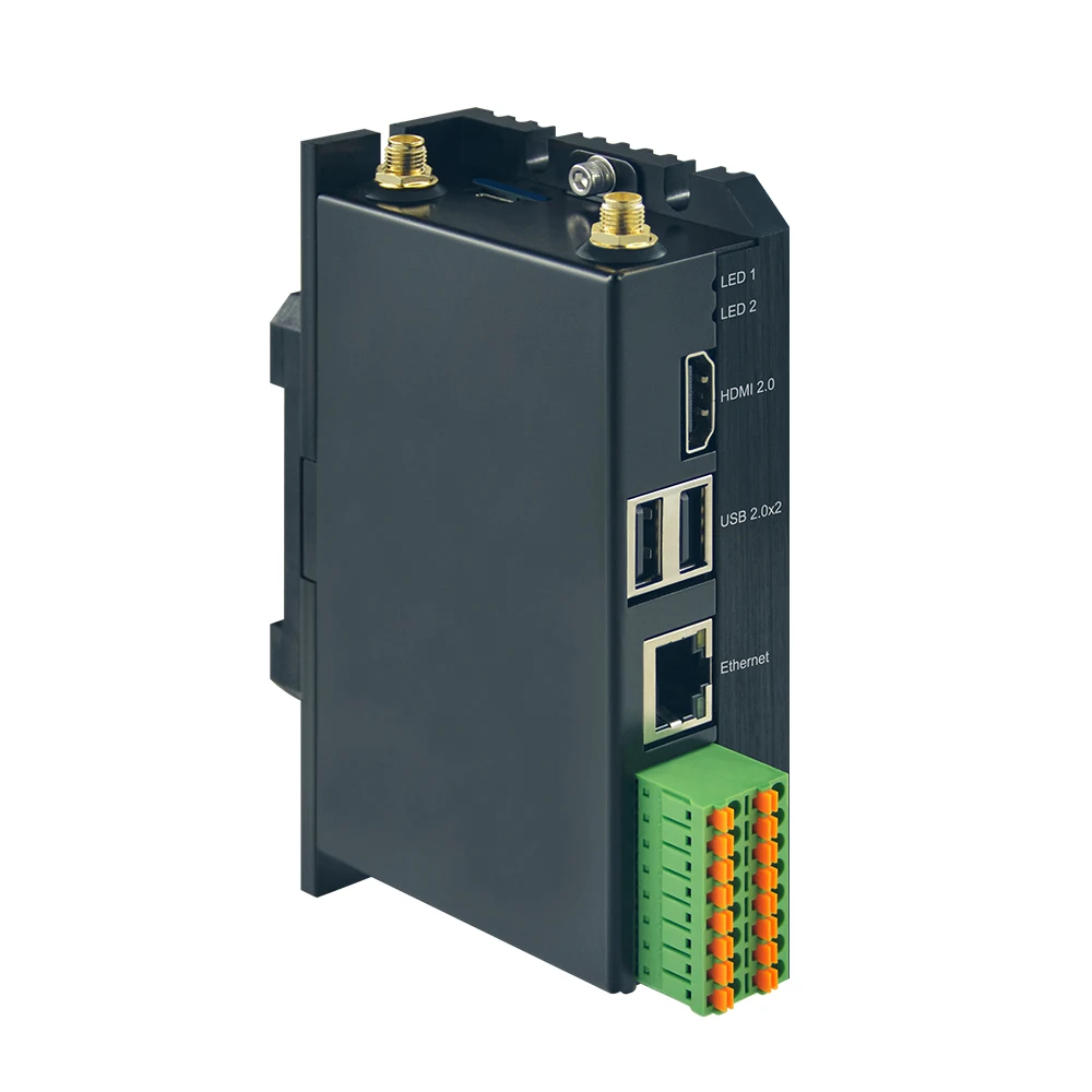 EdgeBox-RPI4 PLC Control Panel with RS485 2RJ45 8DI 8DO for PLC Automation Controller
