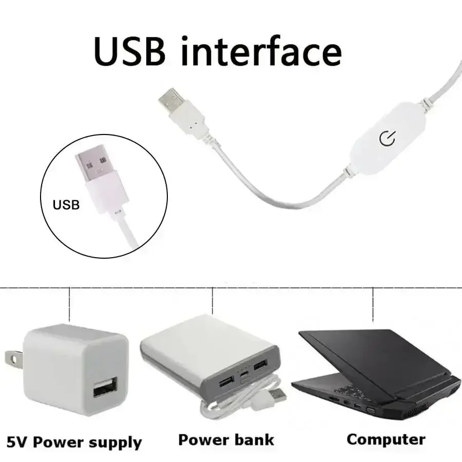 5V USB SMD2835 Flexible LED Tape Strip Touch Sensor Dimmer Self Adhesive Lamp For Kitchen Cabinet Stair DIY Decor Lighting