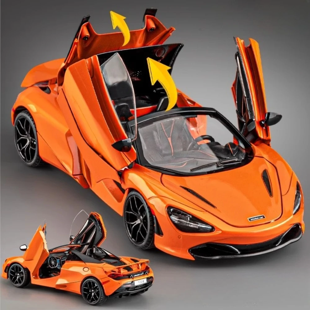 

Size 1:18 720S Lambor LP770 Model Sports Car Toy Sound Light Pull Back Doors Opened Shock Absorption Vehicles Kids Presents