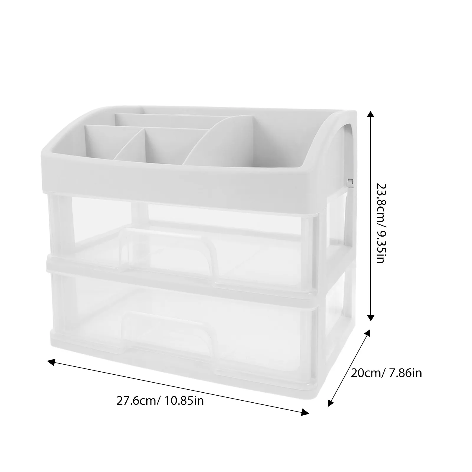 1Pcs Plastic Organizer Desktop Makeup Storage Box Foldable Tabletop Organizer for Students Office Home Use Lightweight
