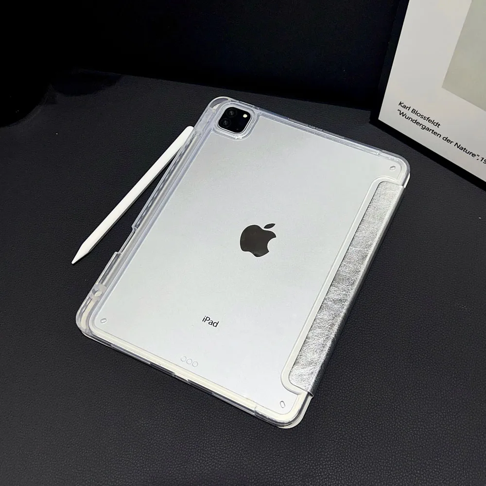 Y-Fold Smart Case for iPad Mini6 2021 & iPad Mini7 2024 8.3-inch TPU+PU+Acrylic Tablet Cover with Stand Function