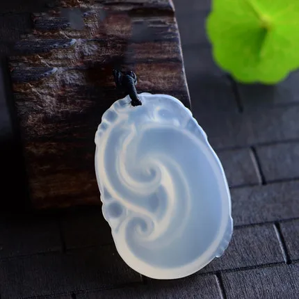 Top Chalcedony Agate Ice Seed Transparent White Jewelry Accessories Goddess Pendant Exquisite Necklace Lucky Gift