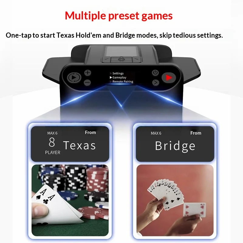 Automatic Card Shuffler Machine Battery Operated Poker Card Dispenser for Texas  Game  Home Entertainment Fast Shuffling Device