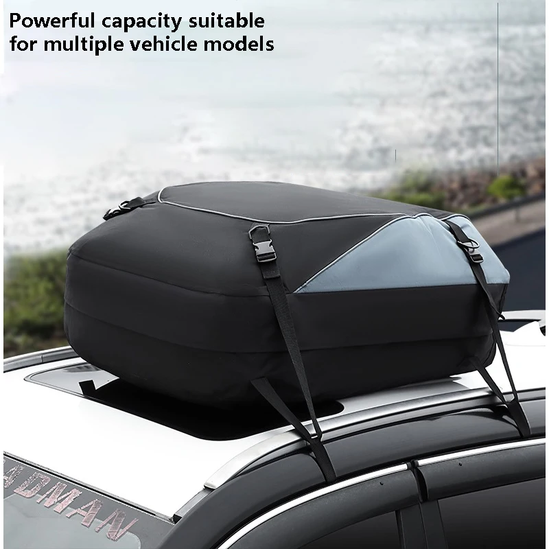 Car Cargo Roof Bag Waterproof Auto Rooftop Luggage Carrier Storage Bag Oxford Car SUV Van Foldable Roofs Bags - Image 2
