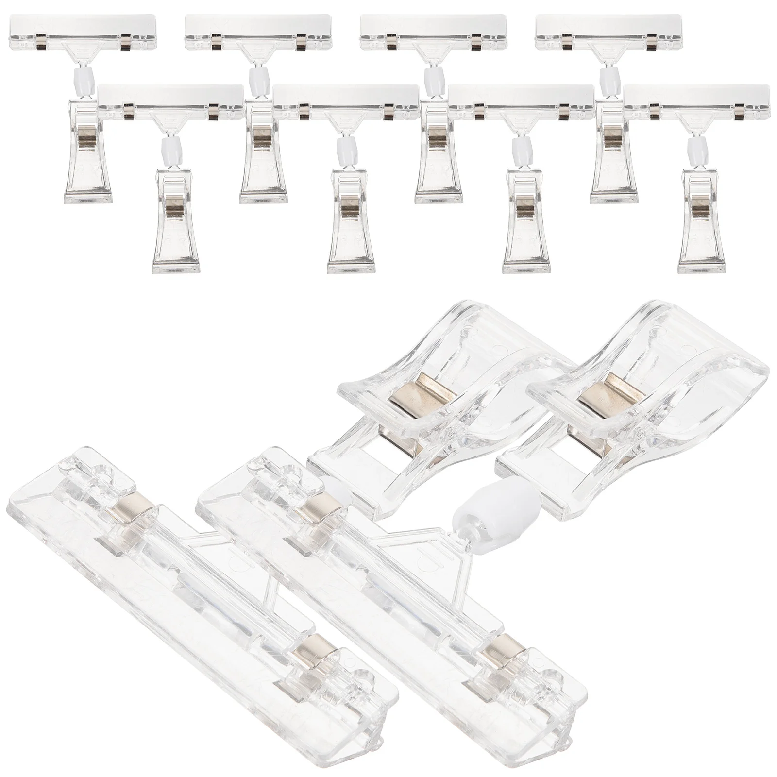 10 Pcs Rotating Price Folder Tag Holder Double Sided Clips Display Stand Holders Memo Merchandise Sign Plastic Card