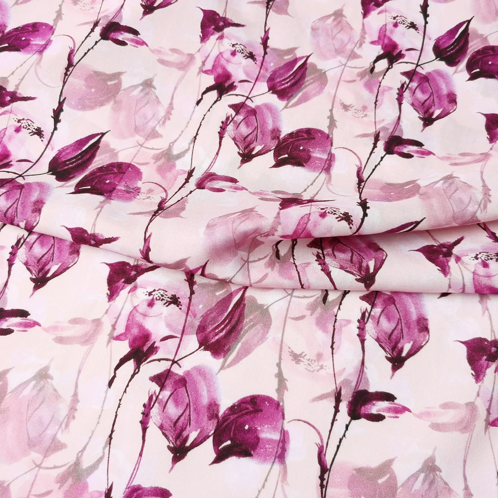 1 Meter x 1,4 Meter Blumenmuster-Viskosestoff, weiches Rayonmaterial für Kleider – Detail 4