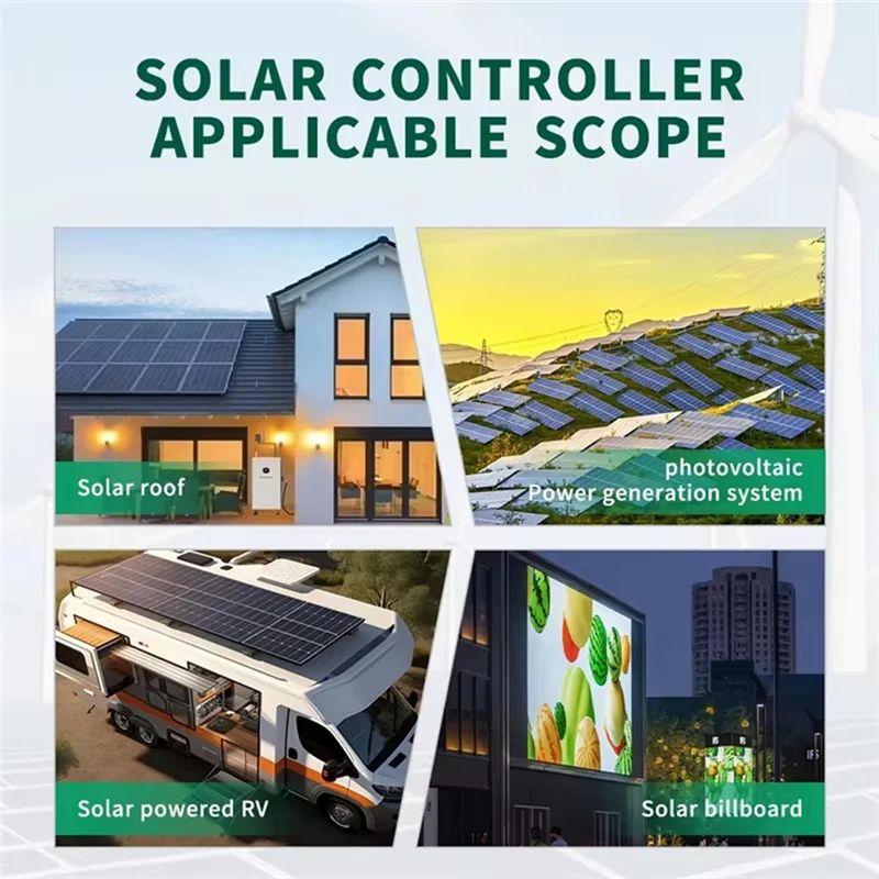 A73E-Solar Charging Controller Wifi Automatic Solar Panel Regulator 20A Dual USB LCD Controller