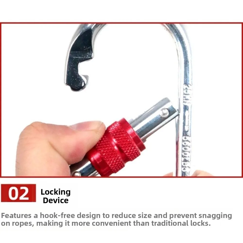 

25KN High Strength Safety Auto Lock Buckle O-shaped Electrophoresis Professional Carabiner Aluminum Alloy Protect