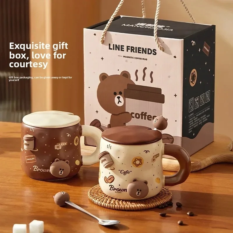 

Cute Bear High-value Ceramic Mug, Creative Cartoon Souvenir, Breakfast Milk Coffee Mugs,Christmas Gift Kawaii Cup, with Gift Box