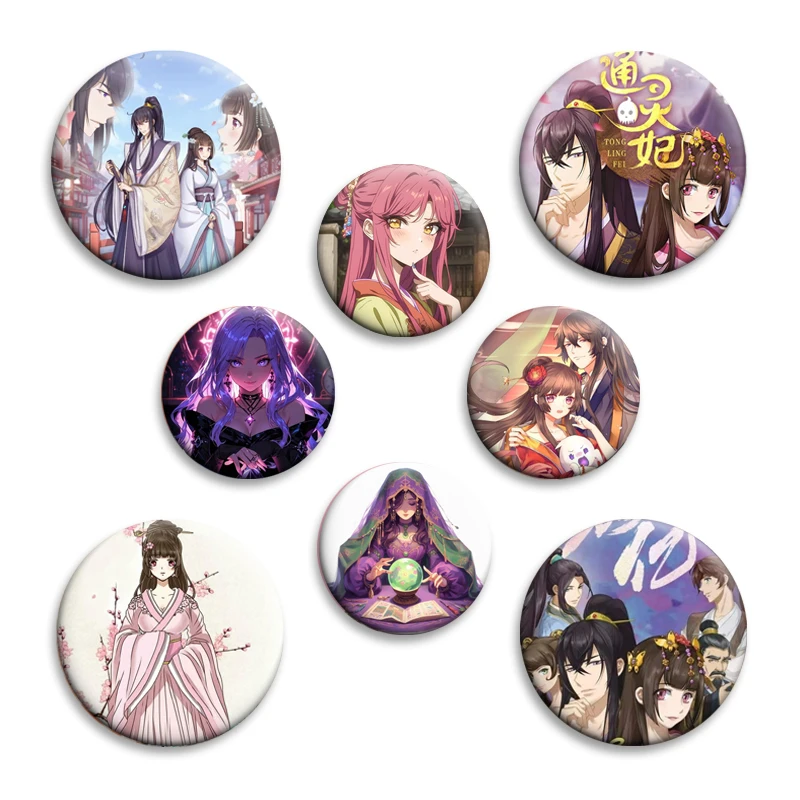 Anime Psychic Princess Tinplate Pins Characters Icon Badge Handmade Creative Brooches on Backpack Clothes Decor Souvenir Gifts
