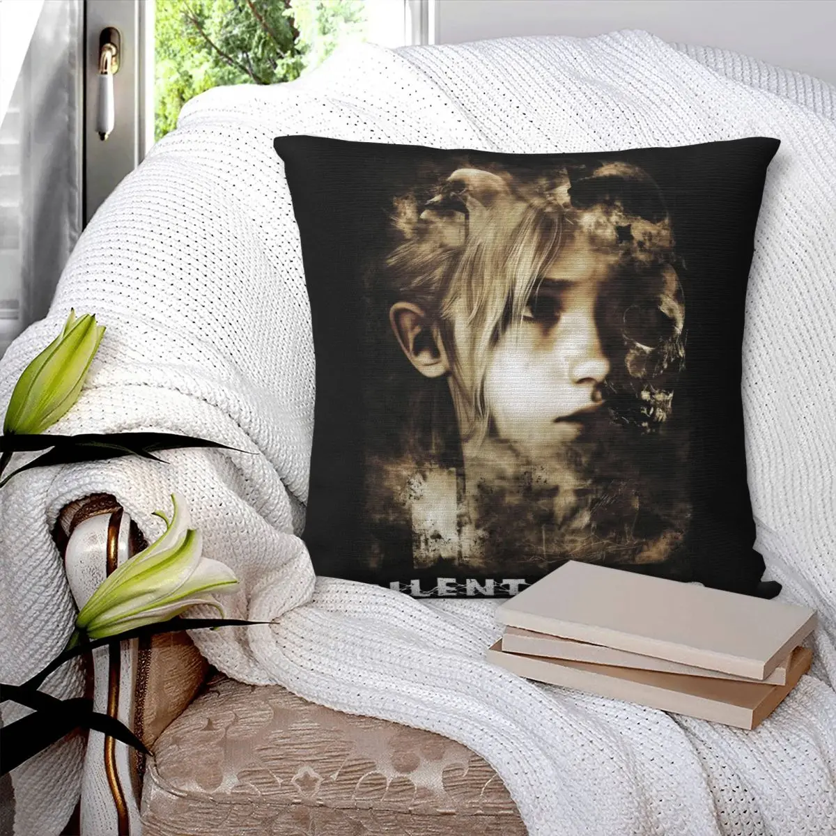 Laura Orphan's Chalk Scribbles In Silent Hill 2 Pillowcase Printed Cushion Cover Decorative Throw Pillow Case Cover Home Zipper