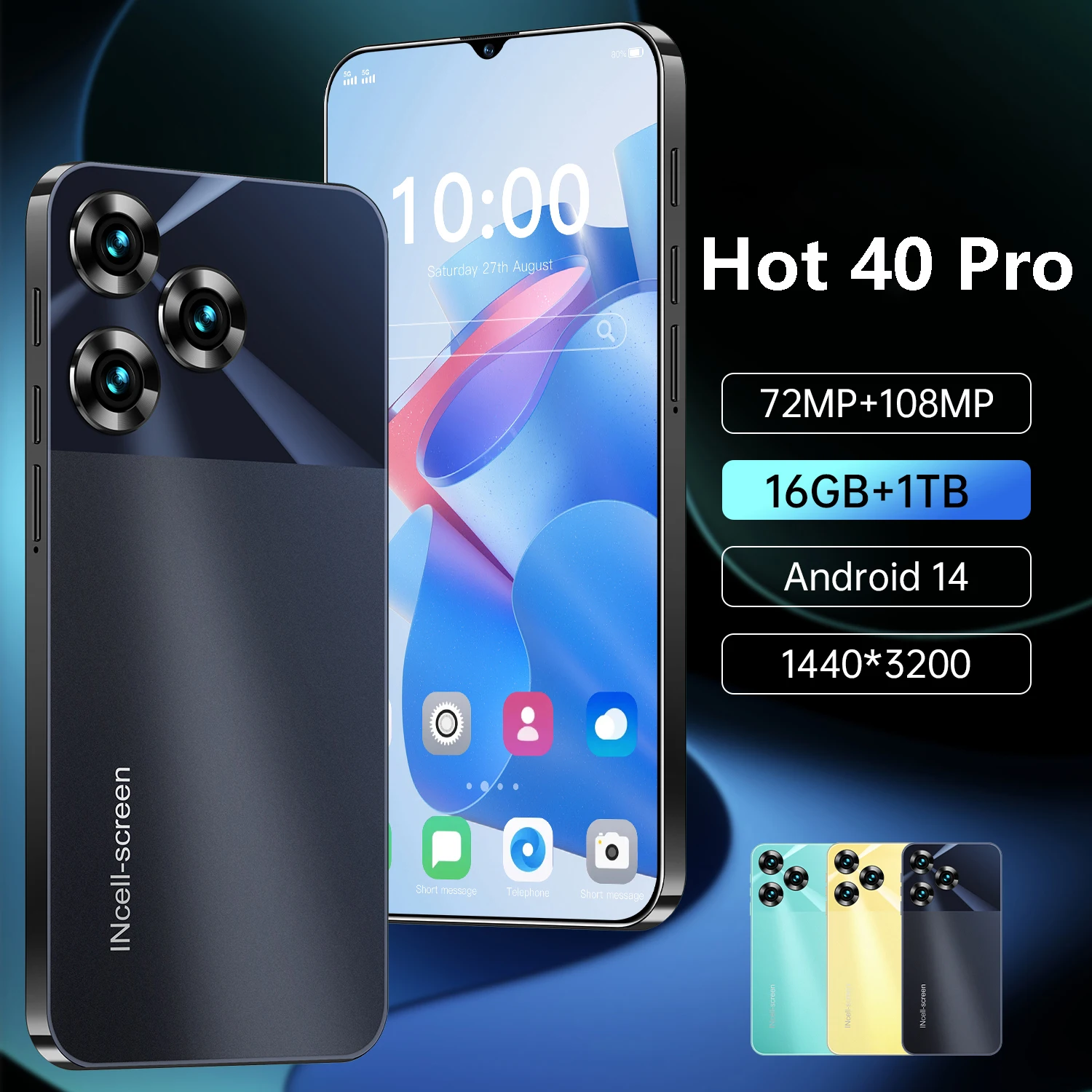 

New 2025 HOT 40 Pro Original Intelligent 5G Dual Card Dual Standby Global Version 6800mAh Battery