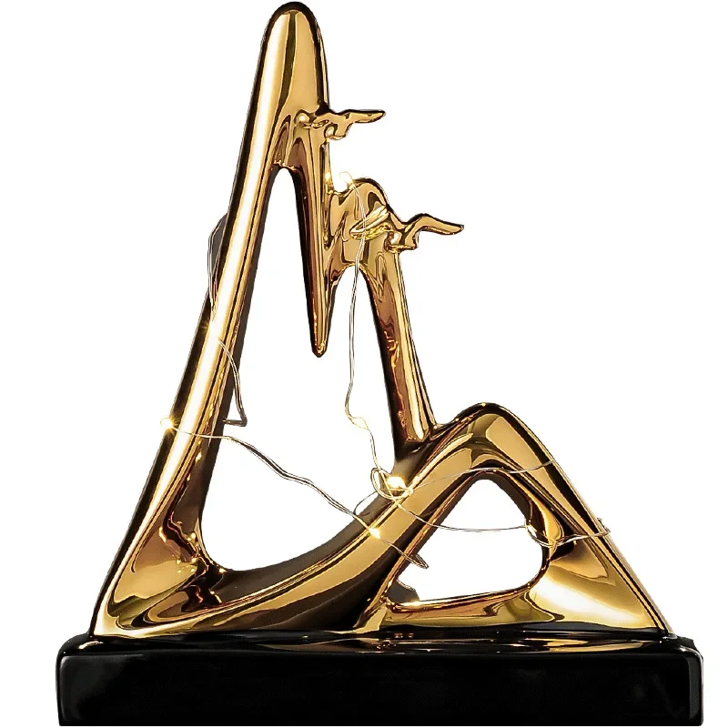 

Modern simple Jinshan Yinshan ornament, light luxury high-end living room wine cabinet TV cabinet dining side cabinet