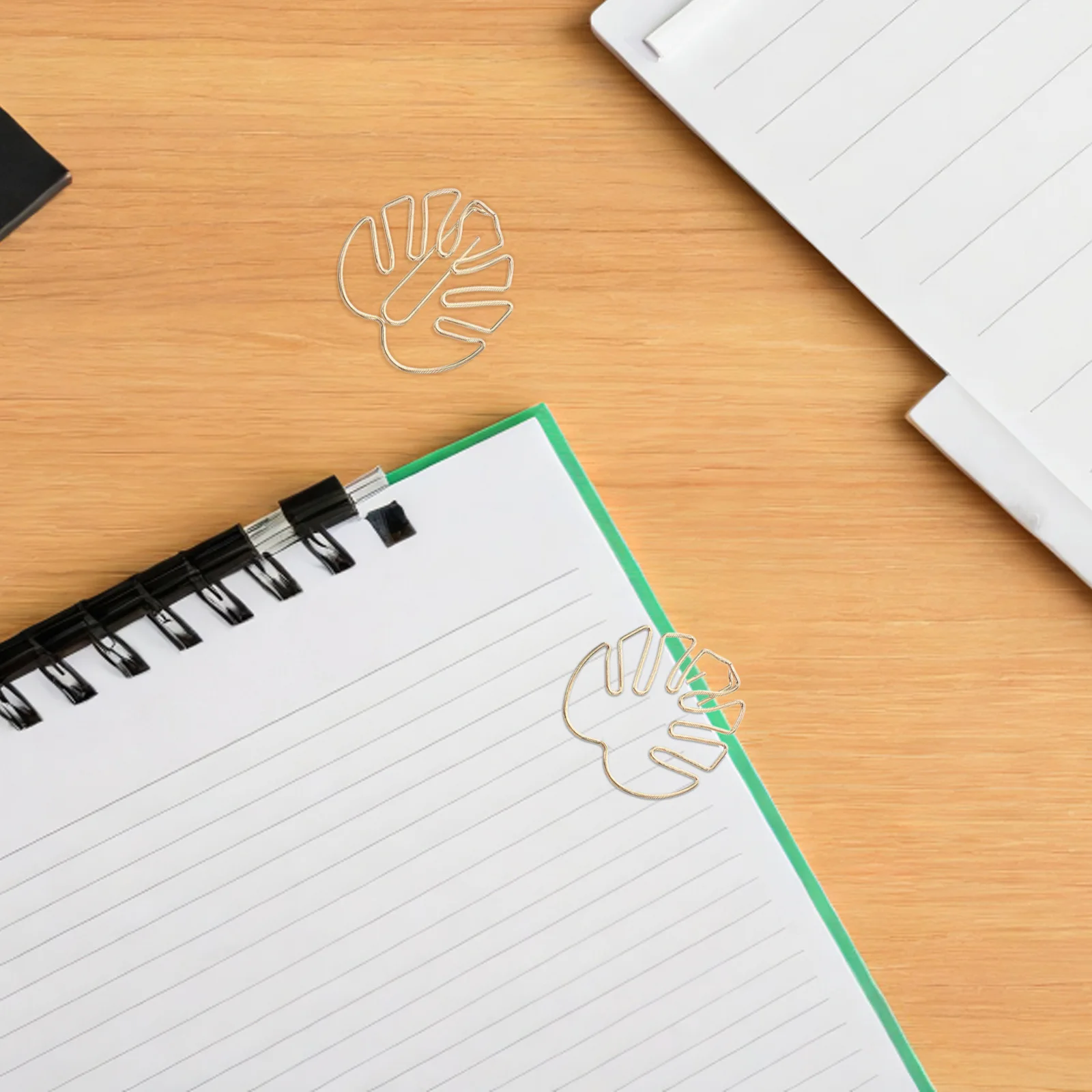 50Pcs Vintage Journal Book Clips - Gold Monstera Leaf Metal Paper Clips - Mini Planner Page Markers for Stationery Craft Note