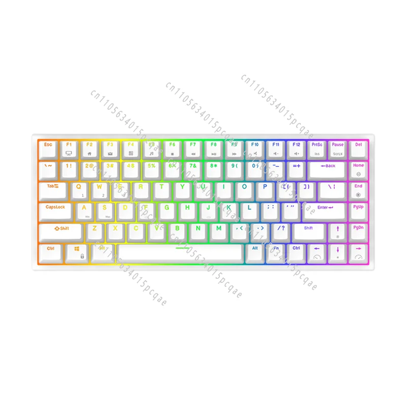 61 Keys Mechanical Gaming Keyboard LED Backlit USB 1.0 Wired Gradient Side Engraved Character Keycaps PBT Material Hot
