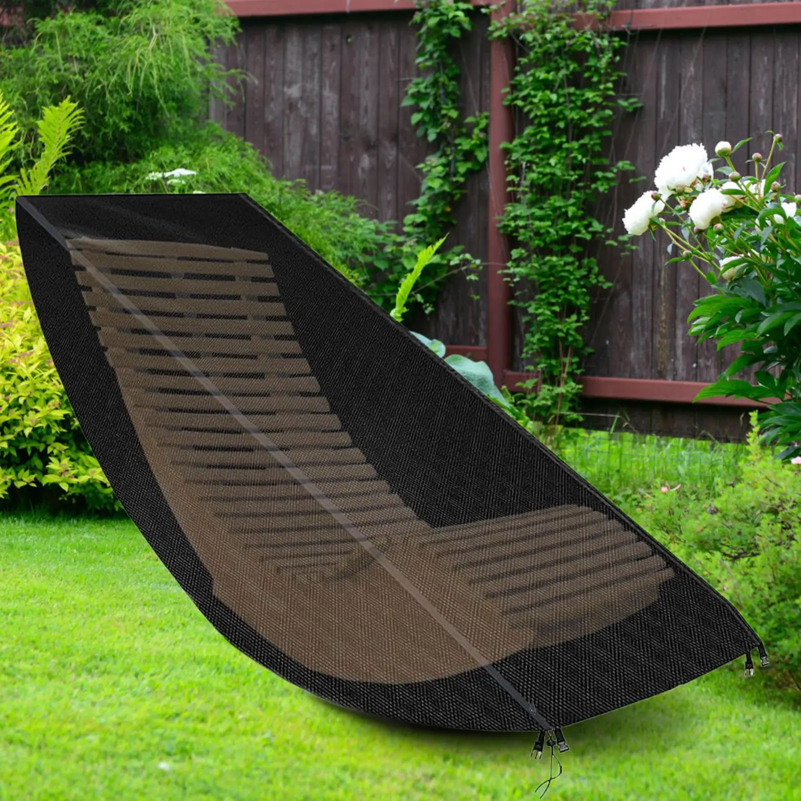Patio Chaise Lounge Cover 210D Silver Coating Seat Guard Garden Chair Cover Outdoor Lounge Chair Cover Sun-Blocking Deck Cover