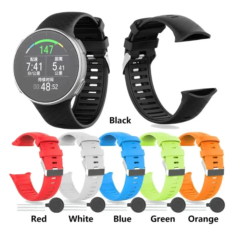 Bracelet de montre en silicone pour Polar Vantage V, bracelet de sport, bracelet de montre de remplacement, accessoires de bracelet, ceinture de structure en métal