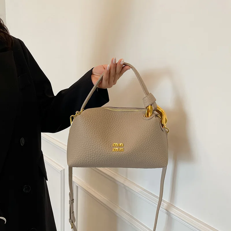 

Soft Leather Commuter Tote, Autumn Winter Minimalist Shoulder Bag, Women's Chic Crossbody Purse, Day to Night Sling Bag