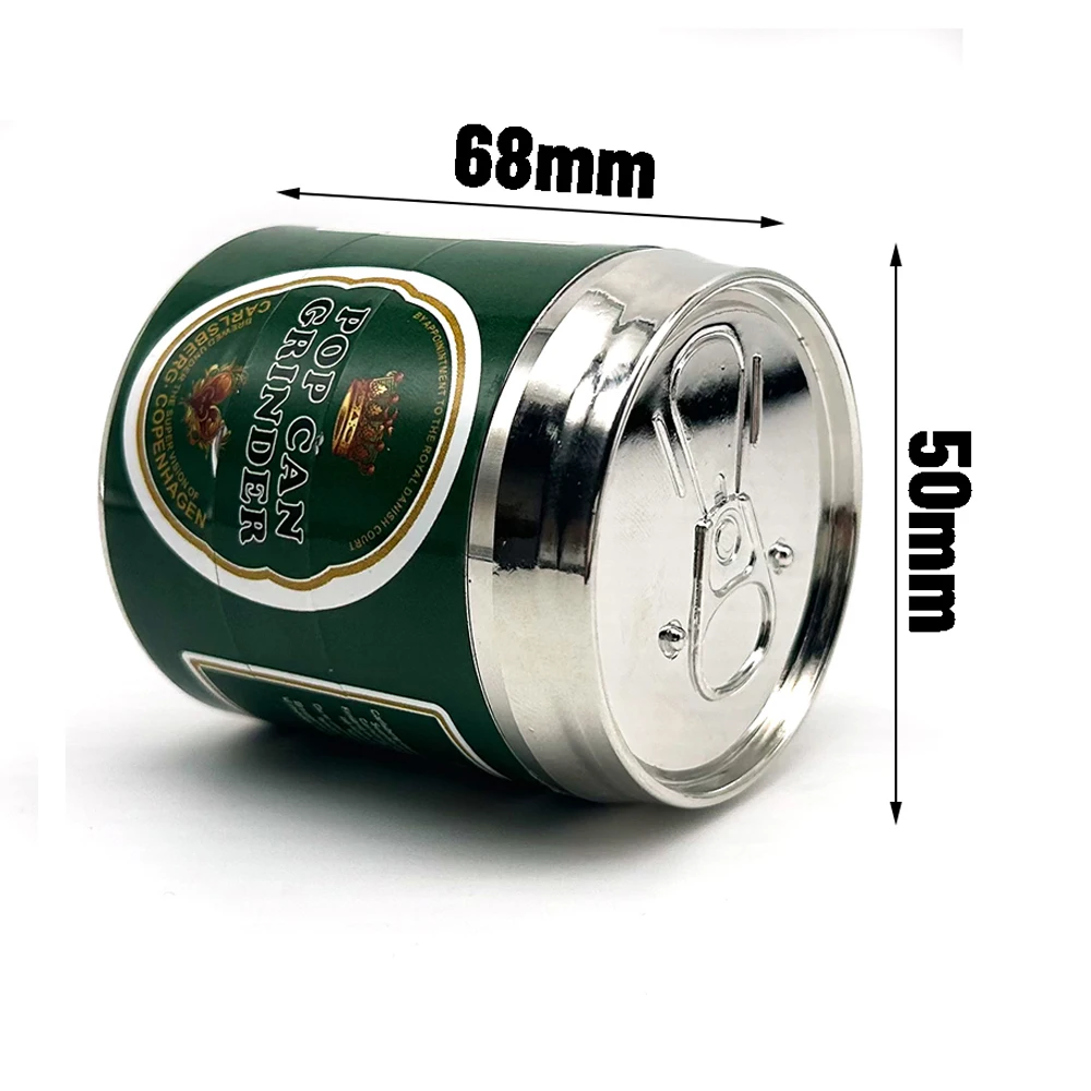 50mm 4 Layers Zip-top Can Zinc Alloy Herb Grinder Tobacco Smoke Spice Crusher Mill Shredder Sticker Color Print