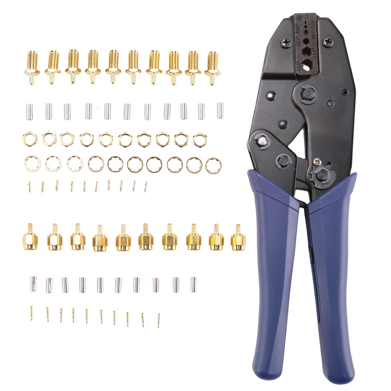 VEHO-10Pcs SMA الذكور والإناث موصلات محورية المكشكش ل SMA-RG174 RG316 واي فاي هوائي تمديد كابل #1