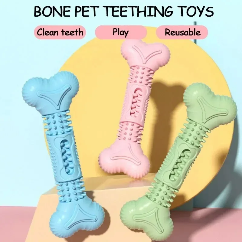 Interactive Pet Dog Toys Rubber Imitation Bone Dog Chew Toy for Dog Cat Teeth Care Cleaning Toy Puppy French Bulldog Molar Toys