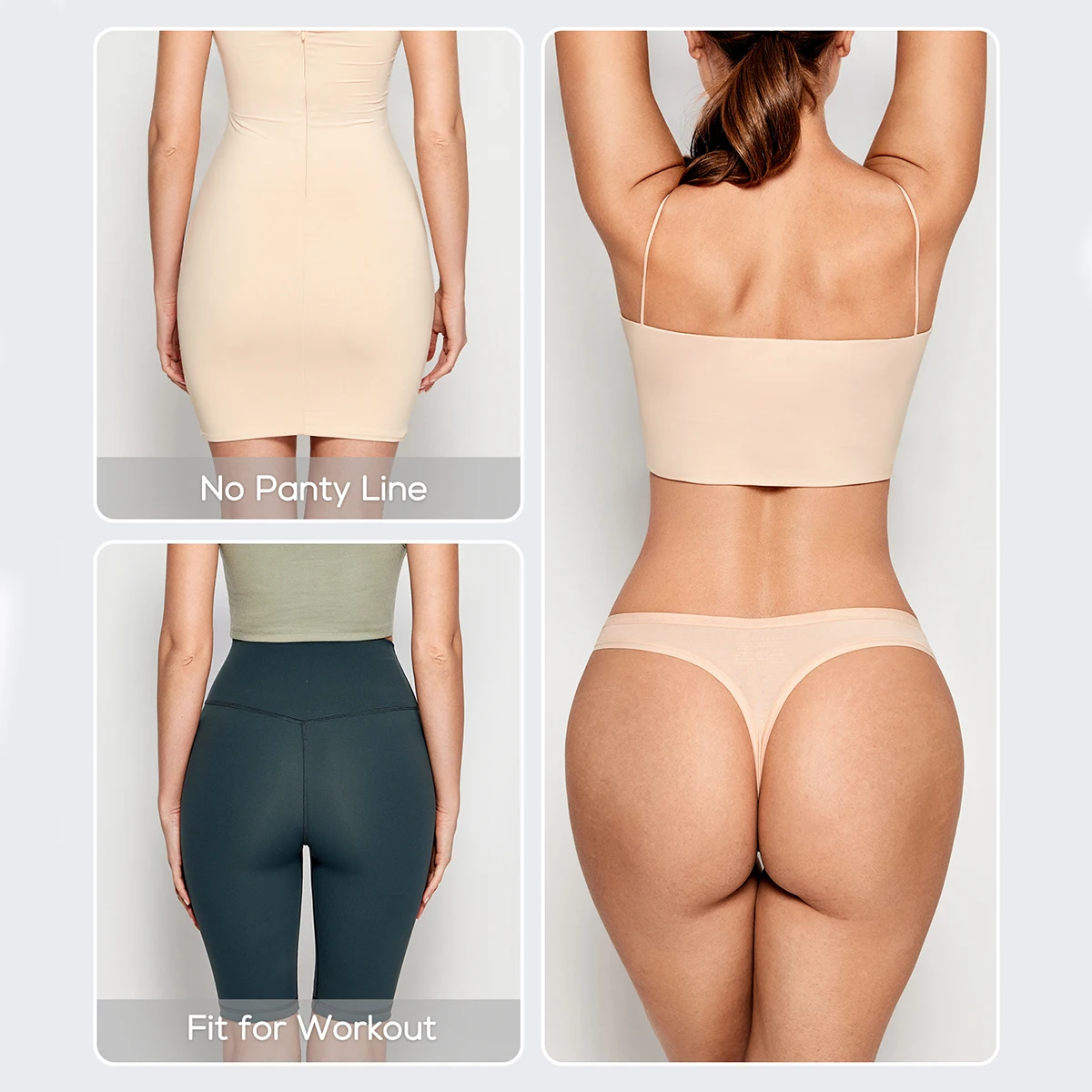 5 Pack Women's Thongs Underwear Cotton Panties Low Rise Breathable Tagless T Back Panty