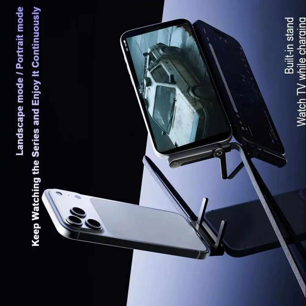 

Складной держатель для мобильного телефона с быстрой зарядкой, 240 Вт, кабель для передачи данных, многоугольная регулировка, держатель для телефона без остановки