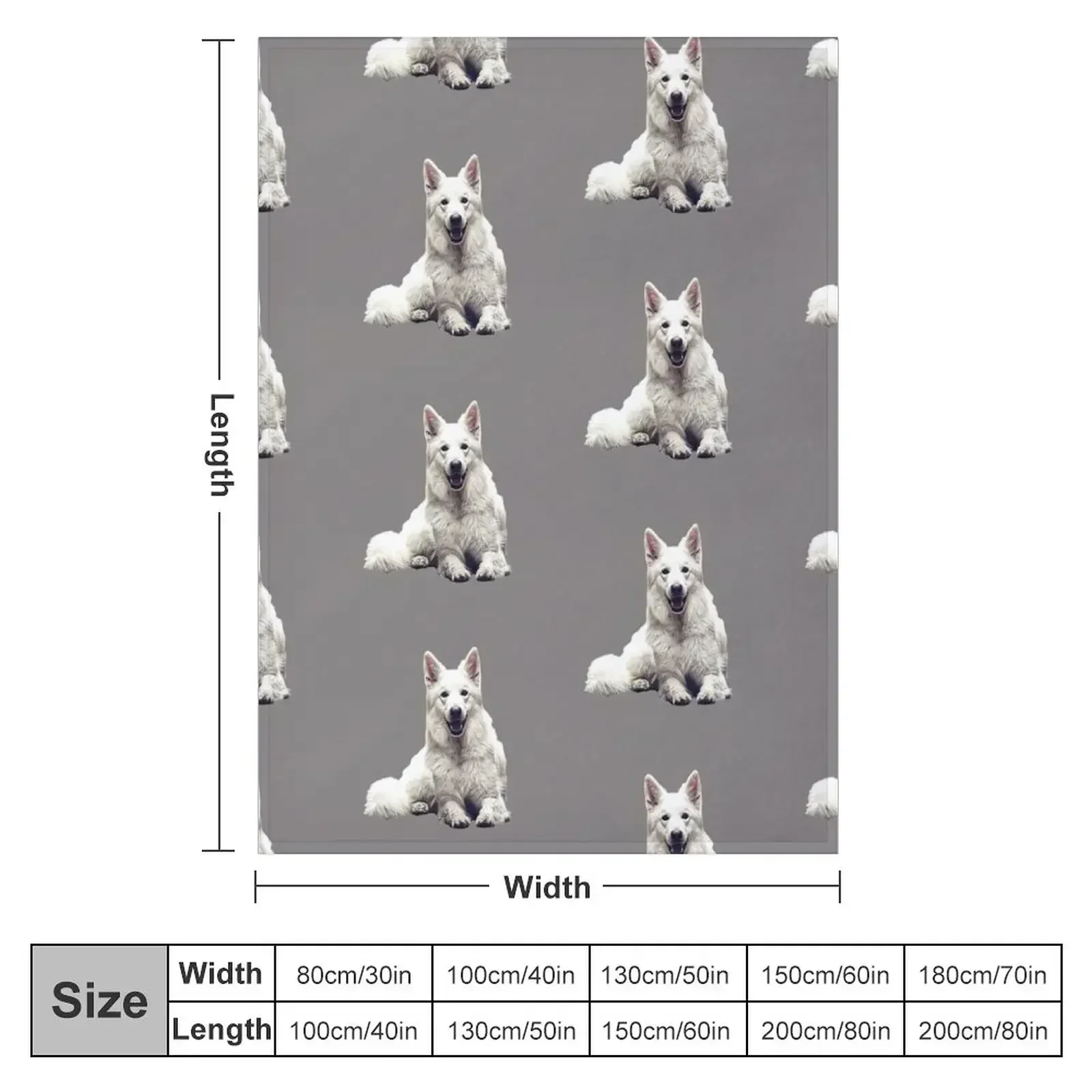 White Swiss Shepherd Dog Throw Blanket Soft Plaid Thins Hair Hairy valentine gift ideas christmas gifts Blankets