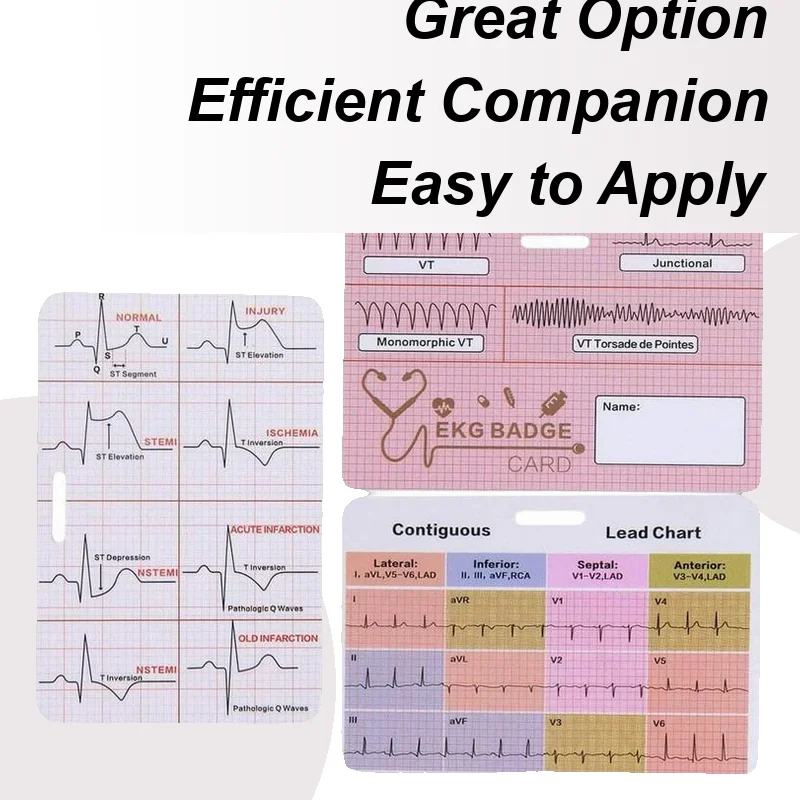 

Ekg Card Nurse Badge Reference Cards 3 Piece Ecg Reference Accessories Supplies Cardiac For Work Lab Value Er Icu Telemetry Rn