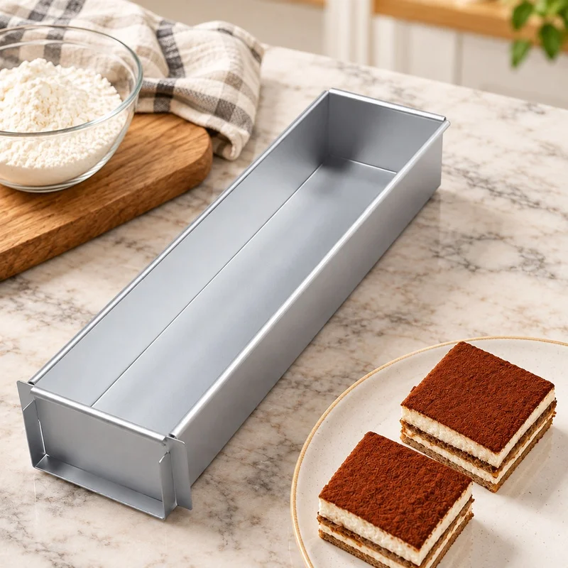 Home Baking Kit: Aluminum Removable Non-Stick Mold and Cake Spatula for Mousse, Muffins, and Tiramisu Preparation