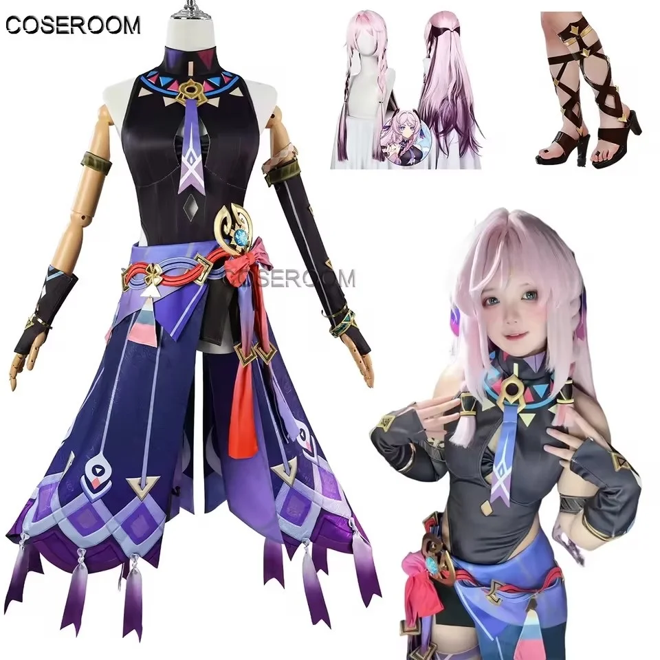 Spiel Citlali Cosplay Kostüm Spiel GenshinImpact Frauen Kleid Citlali Kopfbedeckung Cosplay Kostüm Perücken Schuhe