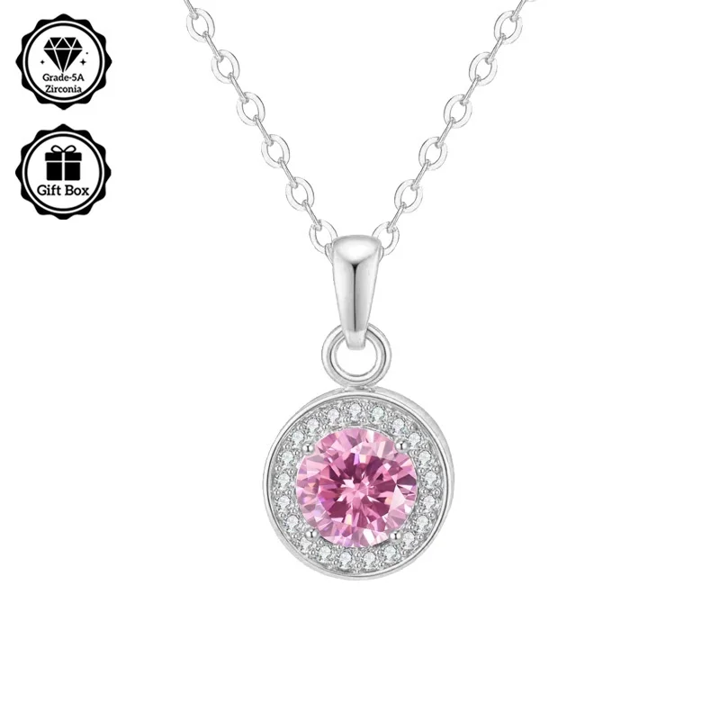 

Рождественский подарок для женщин, 1-каратное колье с цирконием, украшения для женщин, гипоаллергенное колье, ювелирные изделия высокого качества