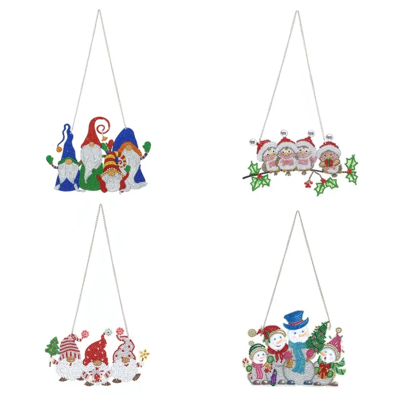 

Цельный/набор DIY рождественской алмазной живописи, художественная подвесная цепочка, украшение двери, подходит для украшения дома и сада