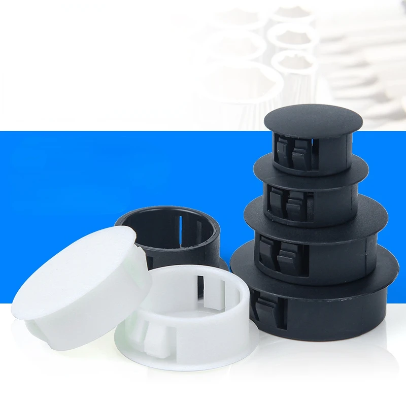 10Pcs Round Plastic Cap Furniture Snap-in Hole Plug Snap-in Hole Cap Dust Cap Electricity Meter Box Hole Round Decorative Cap