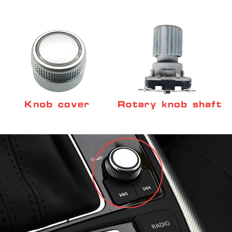 For Audi A6 C7 2012-2018 Car Volume Knob Switch Cover MMI Key Knob Rotary Shaft Repair Parts