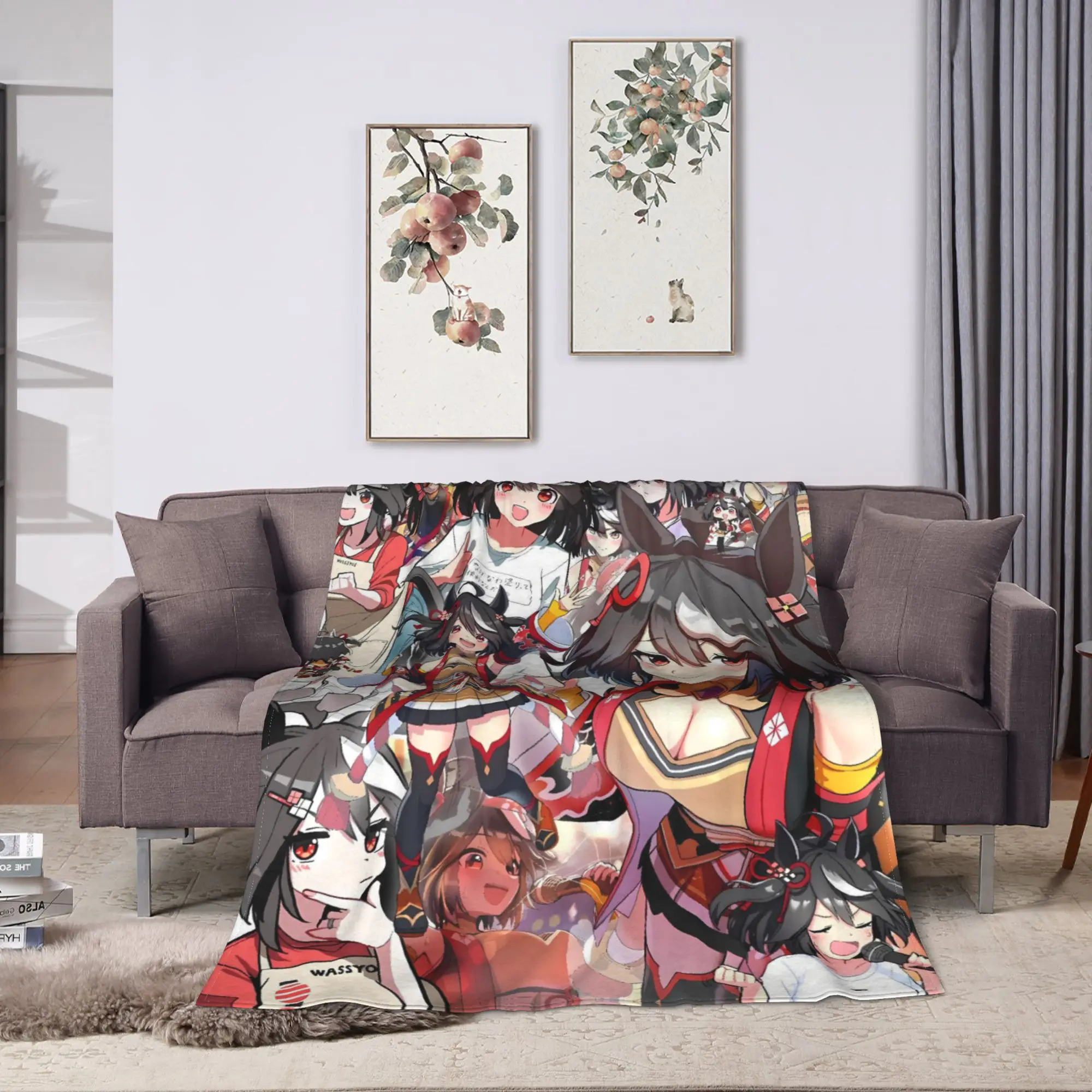 Uma Musume Pretty Derby Anime Blankets  Camping Flannel Throw Blanket For Living Room Super Soft DIY Quality Bedspread Gift