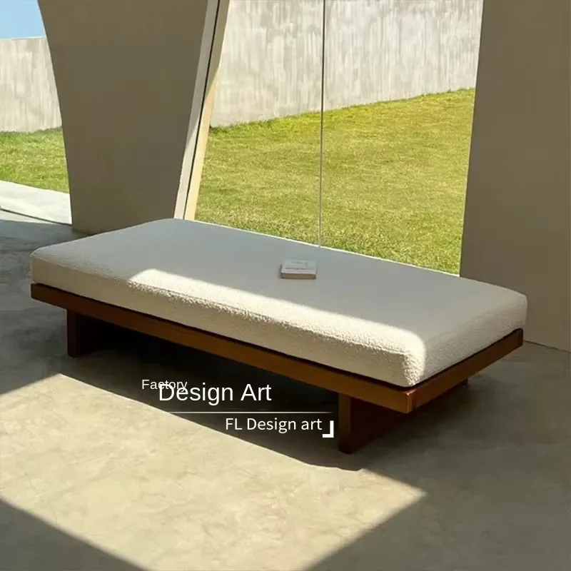 Modern Solid Wood Bedside Stool Simple Shoe Changing Bench for Living Room Bedroom Hotel Apartment Entryway Cloakroom