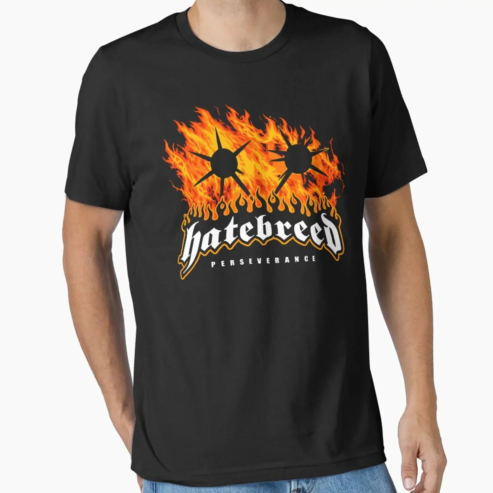 HATEBREED PERSEVERANCE T-shirt essentiel vintage délavé légèrement extensible polyvalent décontracté vêtements de créateur streetwear