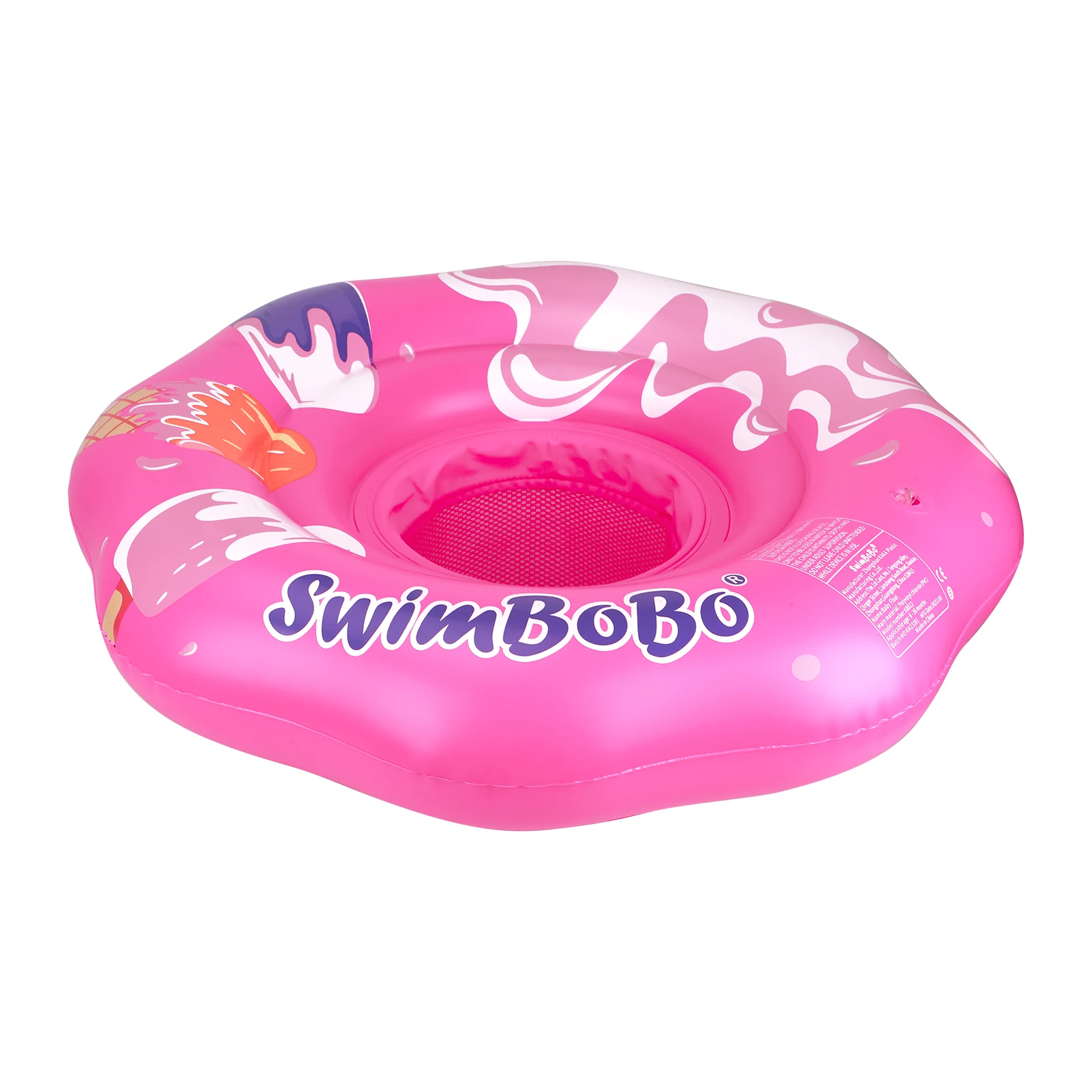 Swimbobo Różowy Dmuchany Koło do Pływania dla Niemowląt, Gruby, Bezpieczny, z PVC, Zabawka Wodna dla Dzieci, Przenośny do Basenu, na Lato