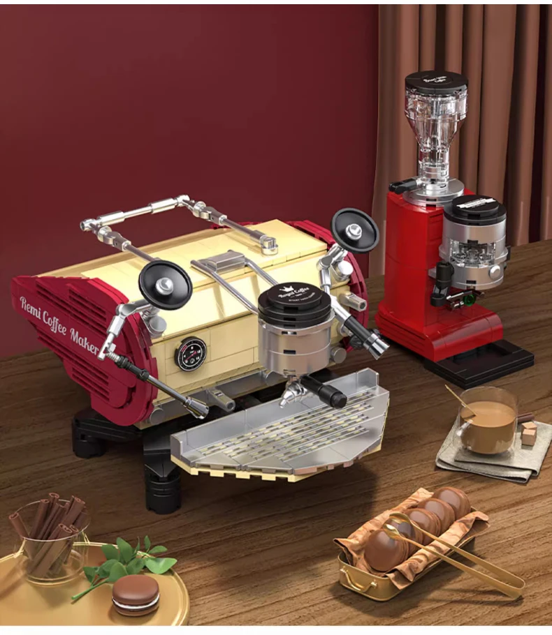 678PCS Creative Series Classic Coffee Maker Building Blocks Automatic Drink Machine Model Set Toys Gift For Boys Girl
