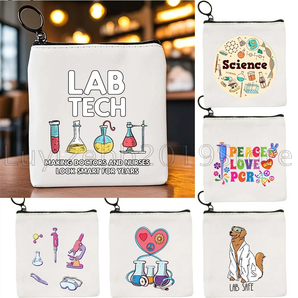 Geschenk für Naturwissenschaften, Schule, Schüler, Lehrer, Biologie, Chemie, Physik, Wissenschaftler, Segeltuch, Münzgeldbörse, Tasche, Schlüsselaufbewahrung, Kartentaschen, Geldbörsen-Beutel