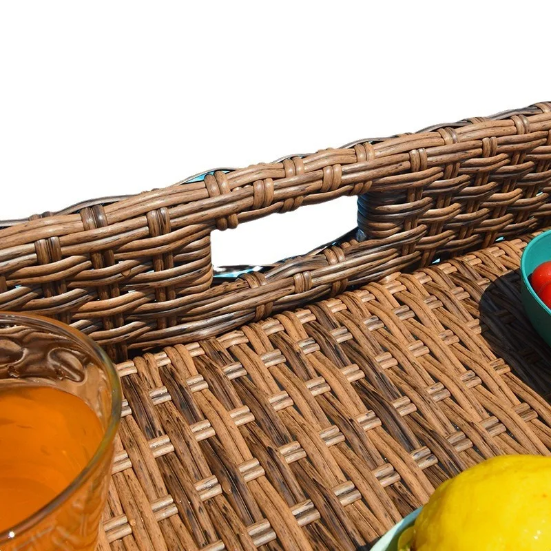 Breakfast Fruit Drink Floating Tray Internet celebrity Water Rattan Basket Plate