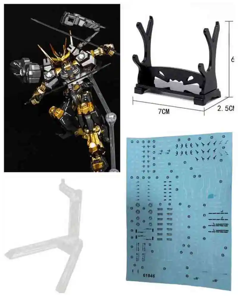 New Hg 1/144 Arrival Beautiful Model Black Gold Color Spray Painted Assembly Toy Mecha Collectible Figure With Water Sticker