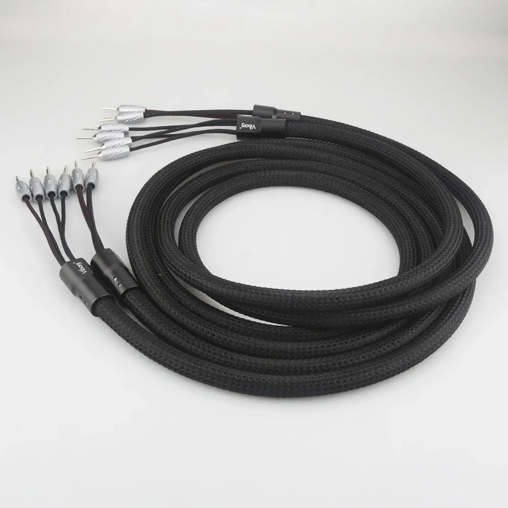 

Viborg VS901 High Fidelity Biwire Speaker Cable Pair Pure Copper Banana Plug for HiFi Home Cinema Sound System