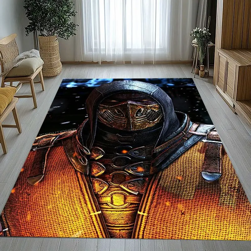 Vintage Fighter Mortal Kombat Game Movie Area Rug,Soft Non-Slip Carpet Mat for Living Room Bedroom,Sofa Floor Rug,Home Decor