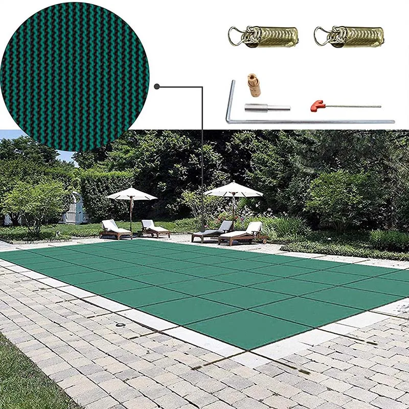 

Premium Outdoor Inground Rectangle Bache Pour Piscine Pp Mesh Swimming Pool Winter Safety Cover